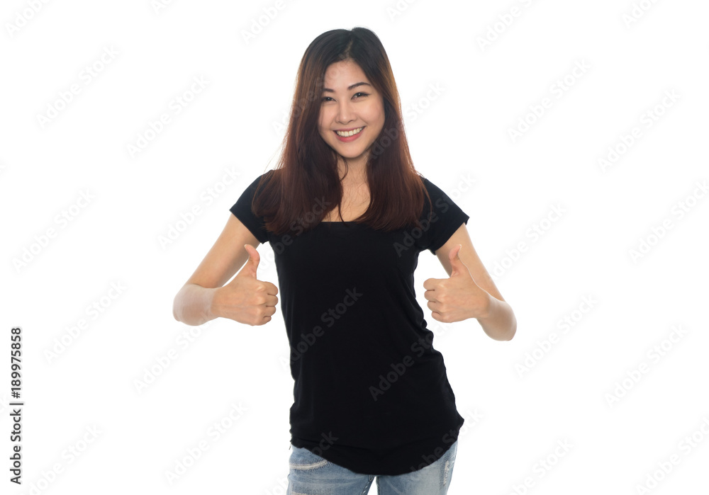 Young beautiful asian woman posing on white background Young beautiful asian woman posing on white background