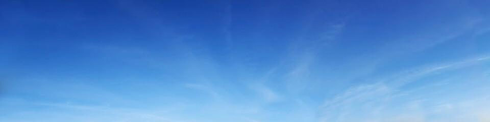 Vibrant color panoramic sky with cloud on a sunny day. Beautiful cirrus cloud.
