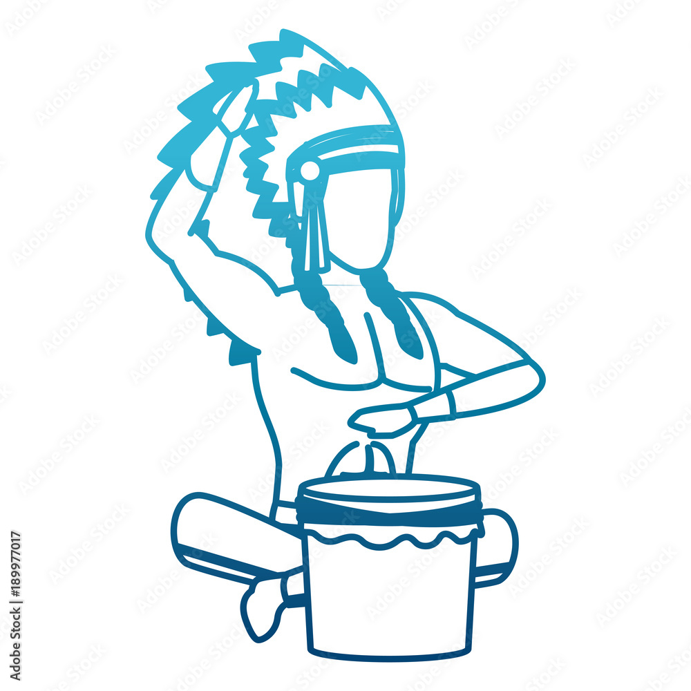 American indian with drum icon vector illustration graphic design American indian with drum icon vector illustration graphic design