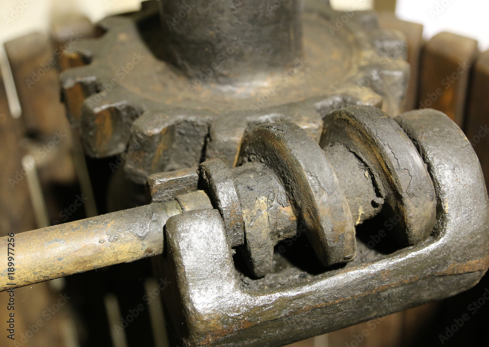 oiled gear of an industrial machine oiled gear of an industrial machine