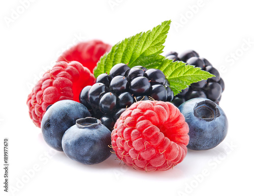 Fresh berries with leaf