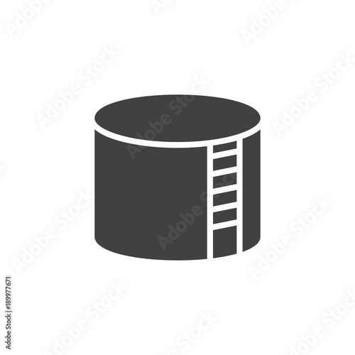 Storage tank icon vector, filled flat sign, solid pictogram isolated on white. Oil terminal symbol, logo illustration.