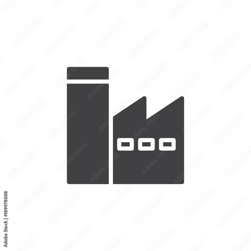 Factory station icon vector, filled flat sign, solid pictogram isolated on white. factory building symbol, logo illustration. Factory station icon vector, filled flat sign, solid pictogram isolated on white. factory building symbol, logo illustration.