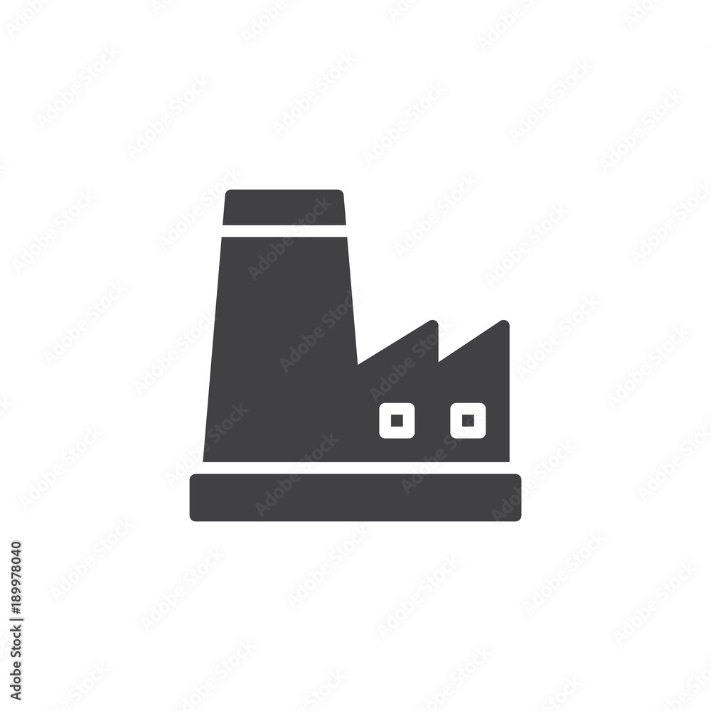 Factory sation icon vector, filled flat sign, solid pictogram isolated on white. Power plant symbol, logo illustration. Factory sation icon vector, filled flat sign, solid pictogram isolated on white. Power plant symbol, logo illustration.