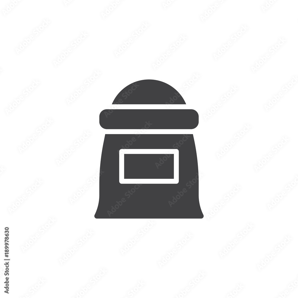 Grain bag icon vector, filled flat sign, solid pictogram isolated on white. Farm sack symbol, logo illustration. Grain bag icon vector, filled flat sign, solid pictogram isolated on white. Farm sack symbol, logo illustration.