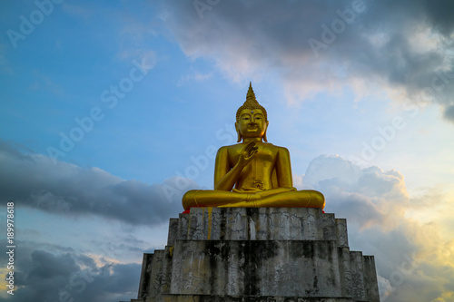 Golden Buddha background sky.