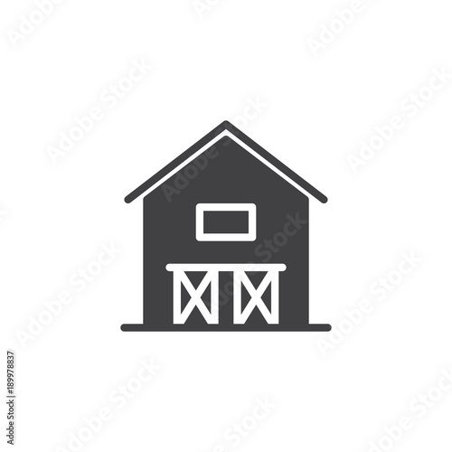 Barn house icon vector, filled flat sign, solid pictogram isolated on white. Hangar symbol, logo illustration.