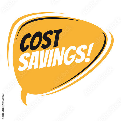 cost savings retro speech balloon