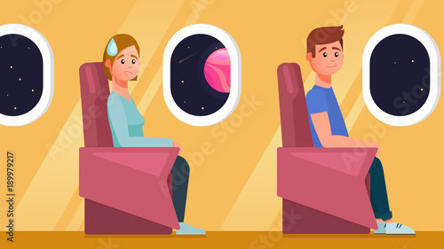 Fear of flying on an airplane. Fly in space on a rocket