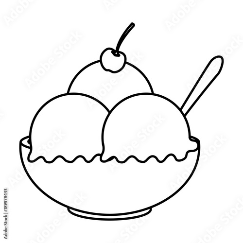 Ice cream bowl icon vector illustration graphic design