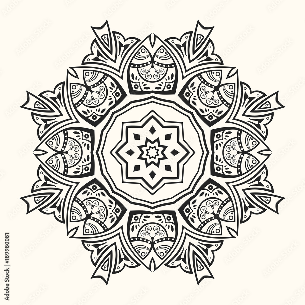 Mandala. Decorative round ornament.