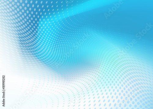 Creative Soft Abstract Cool Blue Dot Swirl Design on random same color Background Template perfect for growing healthcare and various other businesses. Plenty of space for text.