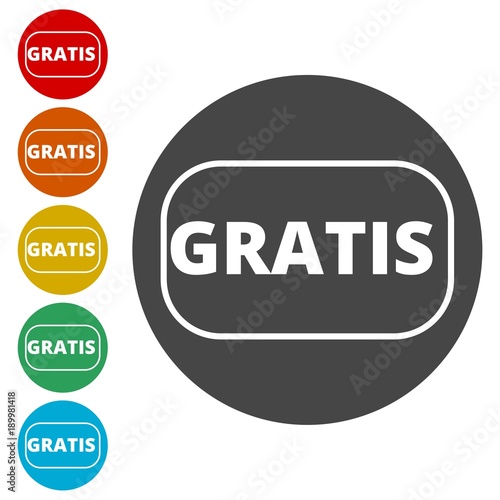 Gratis sign, icon, stamp 