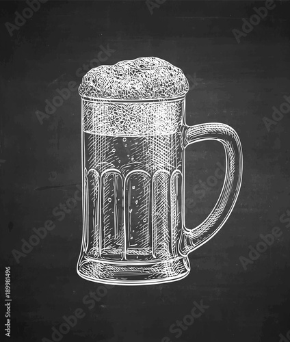 Chalk sketch of beer mug.