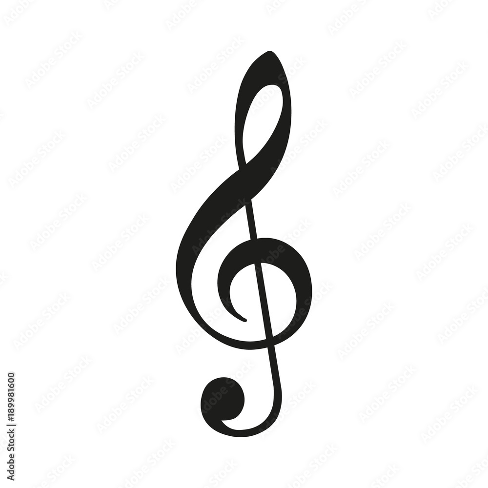 Treble clef. Vector. Treble clef. Vector.