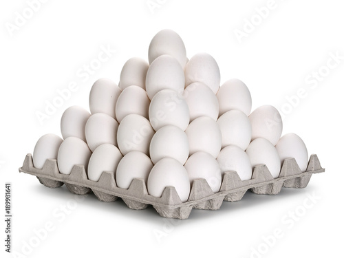 Pyramid from white eggs