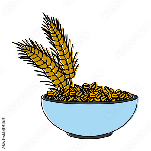 Oat flakes bowl icon vector illustration graphic design