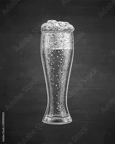 Chalk sketch of beer glass.
