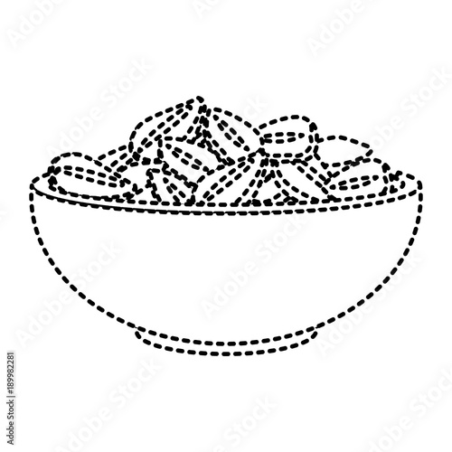 Oat flakes bowl icon vector illustration graphic design