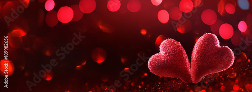 Red Hearts Holiday Background for Valentine's Day