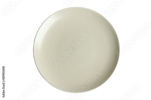 Empty plate Isolated on white background. View from above