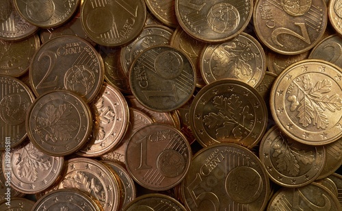 Euro cent coins background