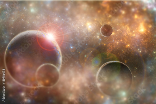 Obraz na płótnie Fantazi obca planeta, scifi 3D ilustracja