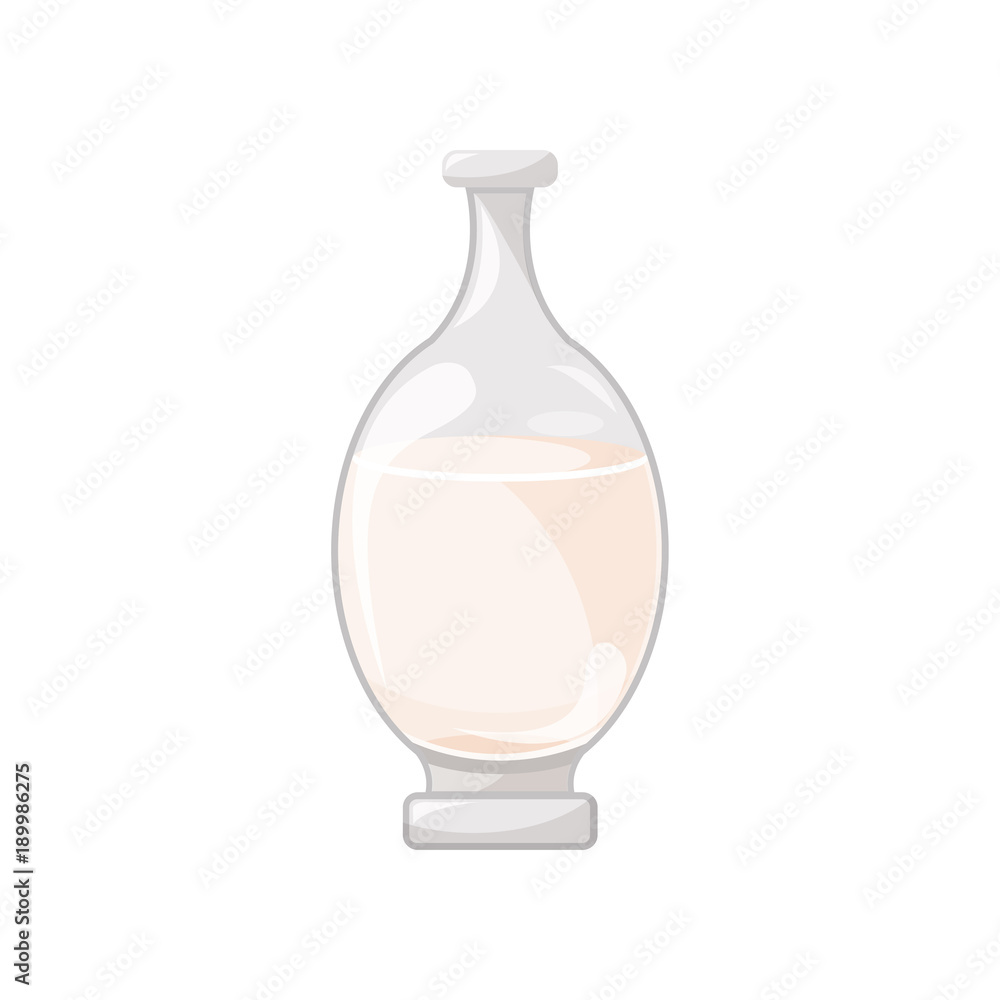 Glass bottle of coconut oil, organic healthy oil product cartoon vector Illustration Glass bottle of coconut oil, organic healthy oil product cartoon vector Illustration