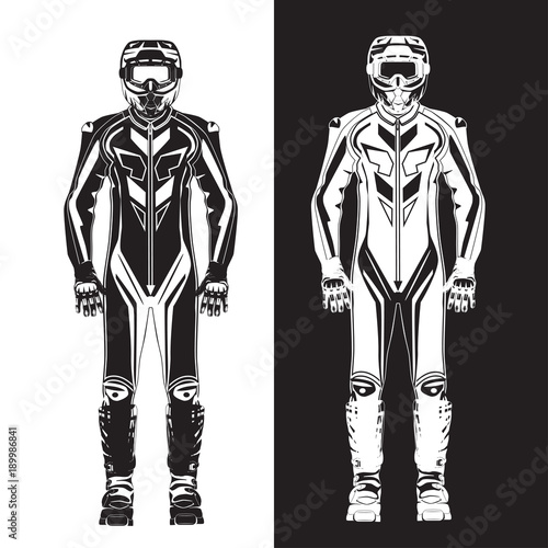 Motorcycle suit vector flat illustration
