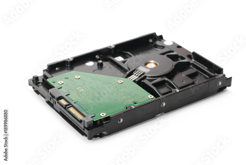 HDD, hard disk drive isolated on white background  