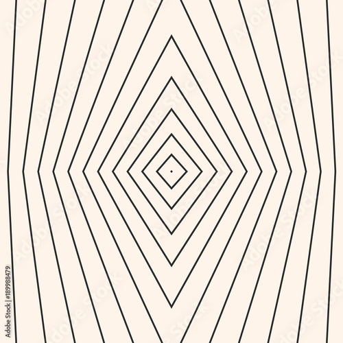 Vector geometric seamless pattern with thin refracted lines, linear rhombuses