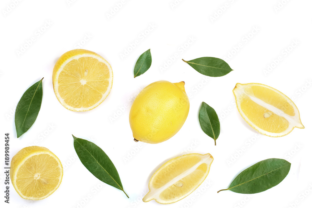 lemon isolated on white background with copy space for your text. Flat lay, top view lemon isolated on white background with copy space for your text. Flat lay, top view