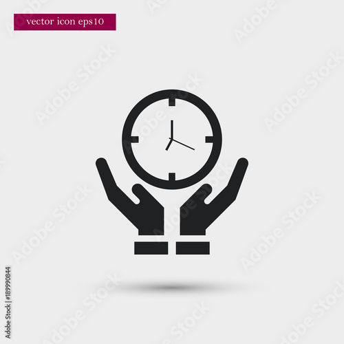 Clock icon simple vector sign
