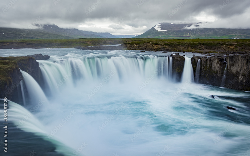Gorgeous Godafoss waterfalls in north Iceland. Slow shutter speed Gorgeous Godafoss waterfalls in north Iceland. Slow shutter speed