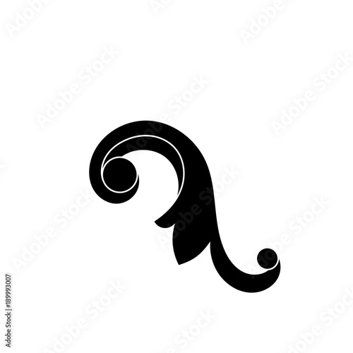 Vintage baroque ornament, corner. Retro pattern antique style acanthus. Decorative design element filigree calligraphy vector. - stock vector