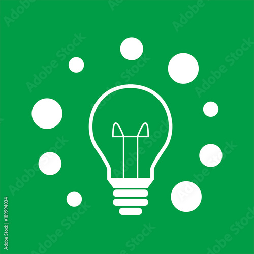 Glühbirne Blasen - Icon Symbol Piktogramm Bildmarke grafisches Element - Web, Druck - Vektor - grün weiß