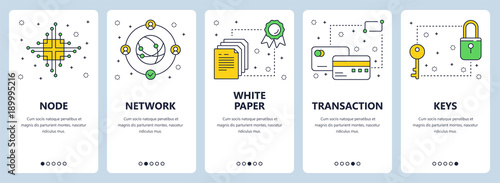 Vector modern thin line bitcoin concept web banners