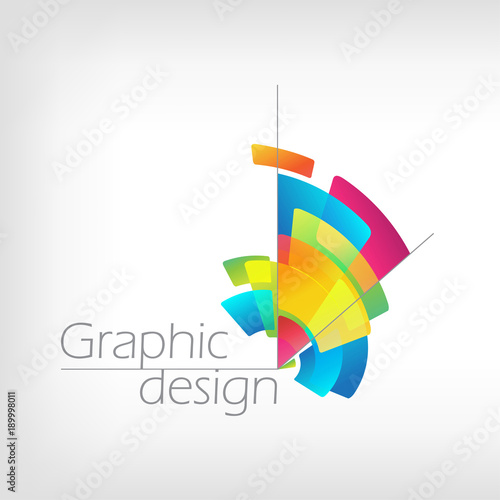 Concept symbol graphic design, colorful pencil