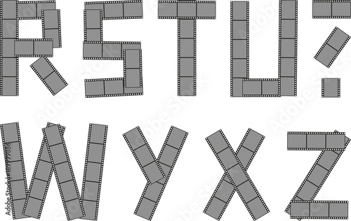 font with film reel