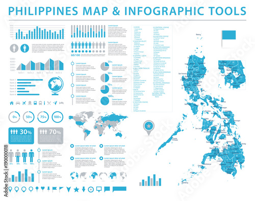 Philippines Map - Info Graphic Vector Illustration