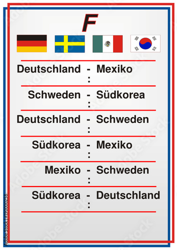 FUSSBALL-SOCCER - Gruppe-F Russland - Mannschaften und Länderflaggen
