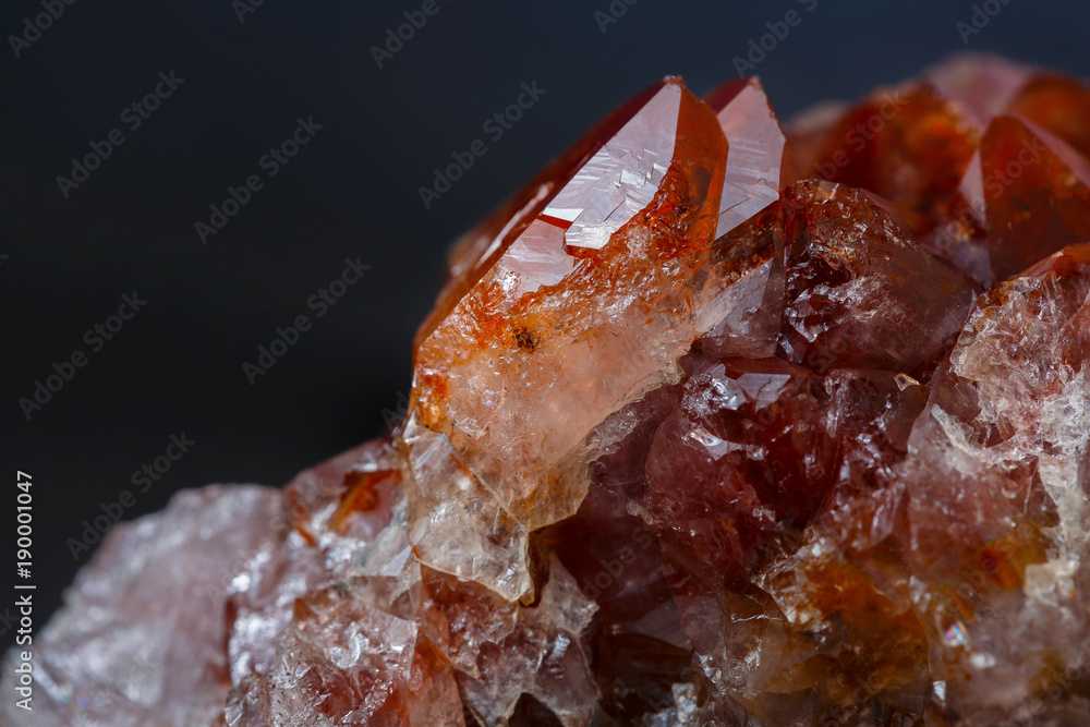 Quartz brown on a dark background. Macro Quartz brown on a dark background. Macro