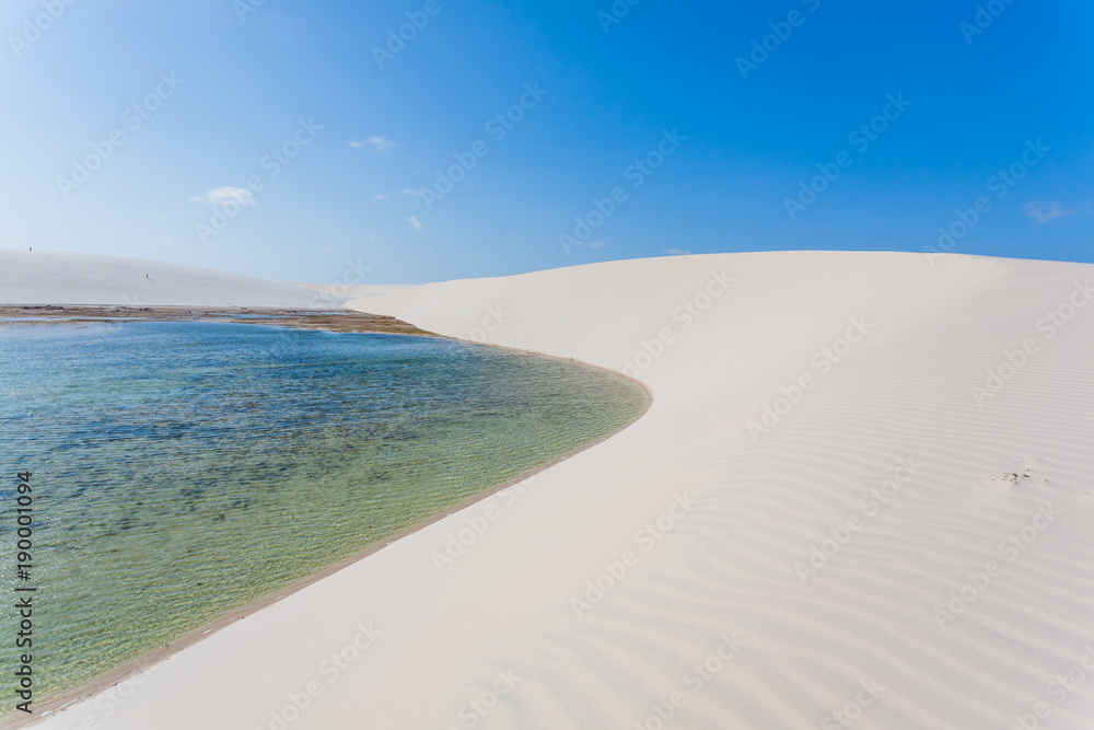 White sand dunes panorama from Lencois Maranhenses National Park, Brazil. White sand dunes panorama from Lencois Maranhenses National Park, Brazil.