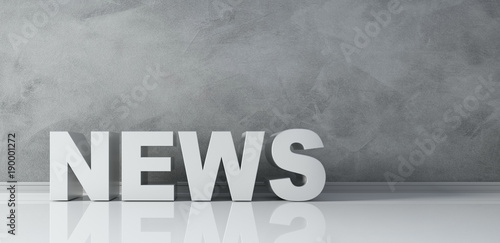 Принти на полотні Schriftzug NEWS vor Steinwand