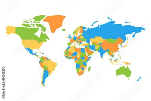 Simplified colorful vector map of World.