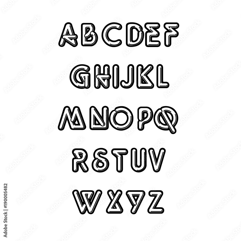 Realistic neon alphabet. Bright neon glowing font. Vector format