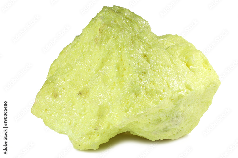 crystallized sulfur from Kawah Ijen/ Indonesia isolated on white background crystallized sulfur from Kawah Ijen/ Indonesia isolated on white background