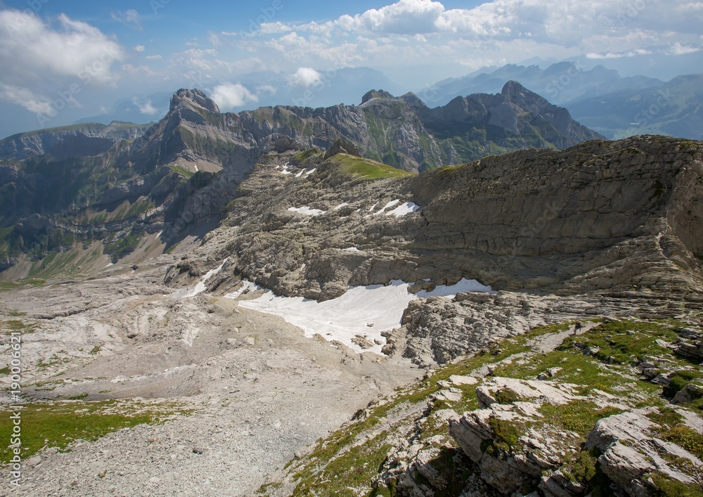 Landscape of the Alpstein and the Saentis which are a subgroup of the Appenzell Alps in Switzerland Landscape of the Alpstein and the Saentis which are a subgroup of the Appenzell Alps in Switzerland