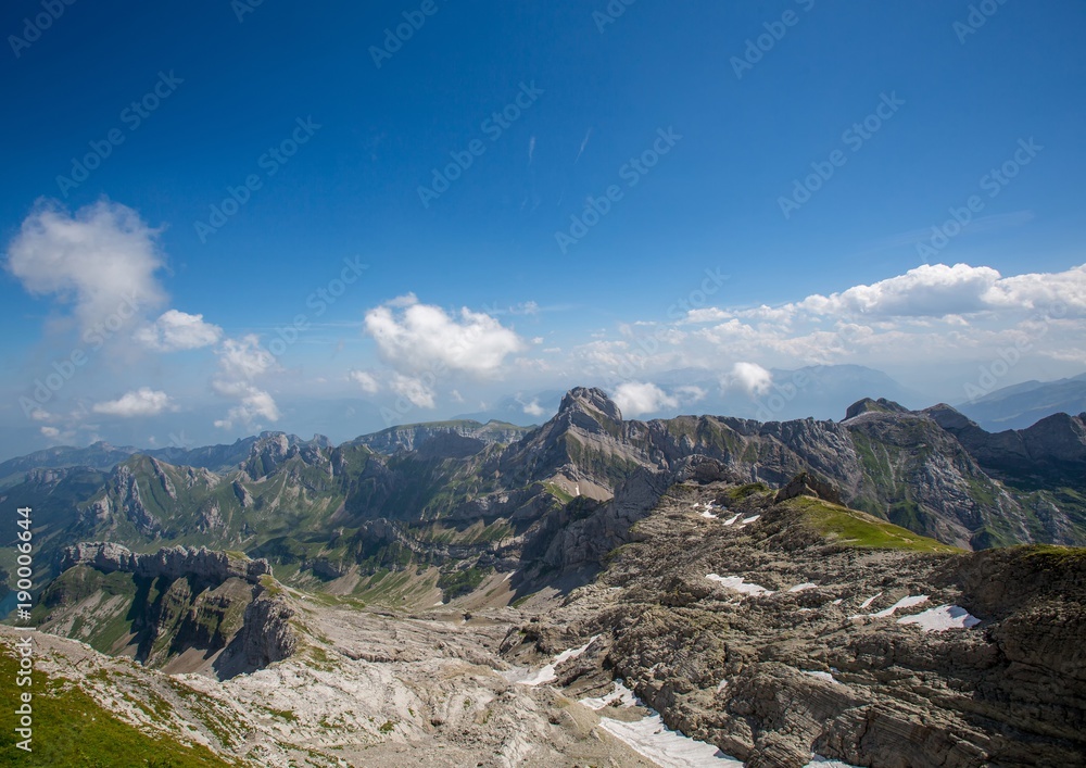Landscape of the Alpstein and the Saentis which are a subgroup of the Appenzell Alps in Switzerland Landscape of the Alpstein and the Saentis which are a subgroup of the Appenzell Alps in Switzerland