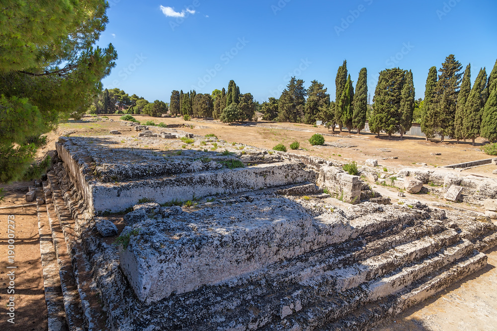 Syracuse, Sicily, Italy. The sacrificial altar of Hiero II (Ara di